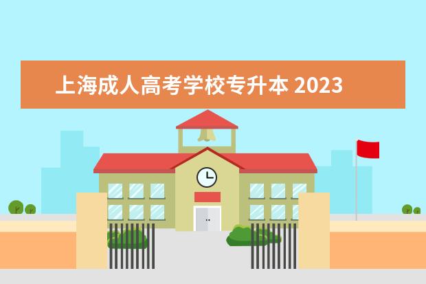 上海成人高考学校专升本 2023年上海成考专升本有哪些报考条件?