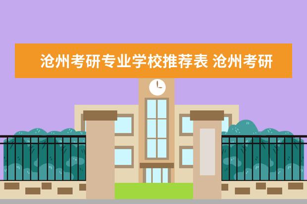 沧州考研专业学校推荐表 沧州考研考点有哪些学校?