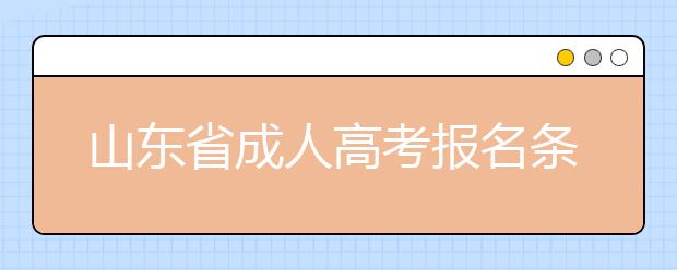 山东省成人高考报名条件
