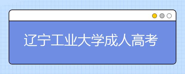 辽宁工业大学成人高考怎么样