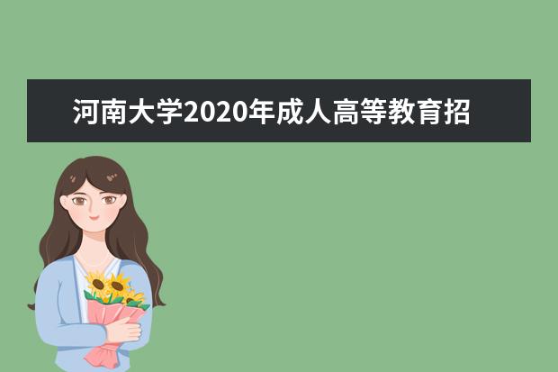 河南大学2020年成人高等教育招生简章