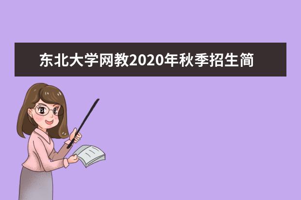 东北大学网教2020年秋季招生简章