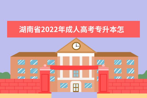 湖南省2022年成人高考专升本怎么报名