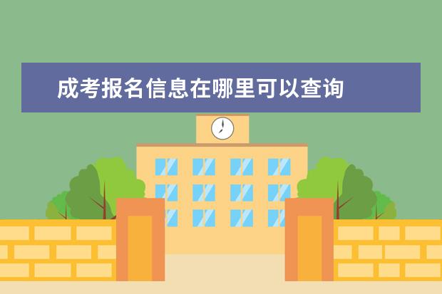 成考报名信息在哪里可以查询