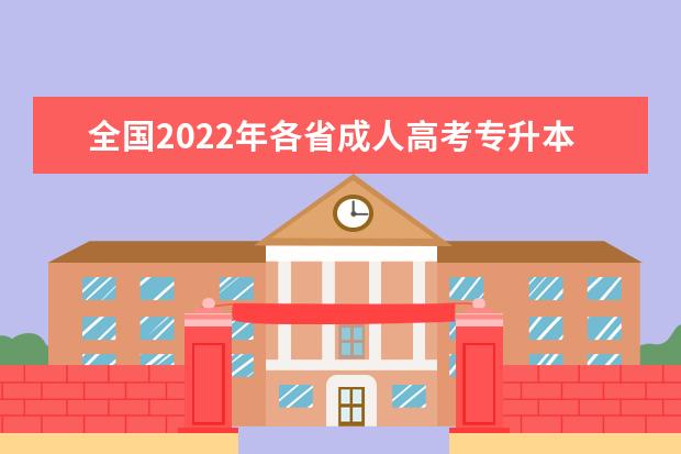 全国2022年各省成人高考专升本报名入口汇总