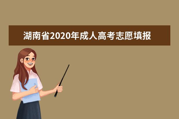 湖南省2020年成人高考志愿填报怎么填？