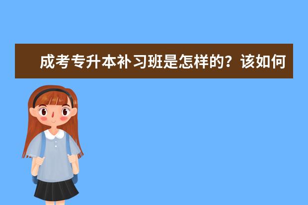 成考专升本补习班是怎样的？该如何选？