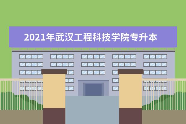 2021年武汉工程科技学院专升本招生计划汇总表