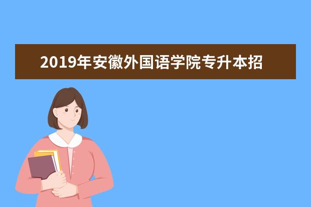 2019年安徽外国语学院专升本招生简章