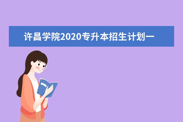 许昌学院2020专升本招生计划一览表