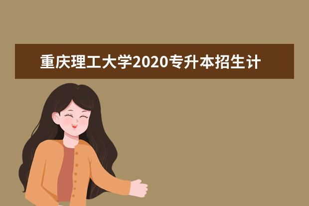 重庆理工大学2020专升本招生计划一览表