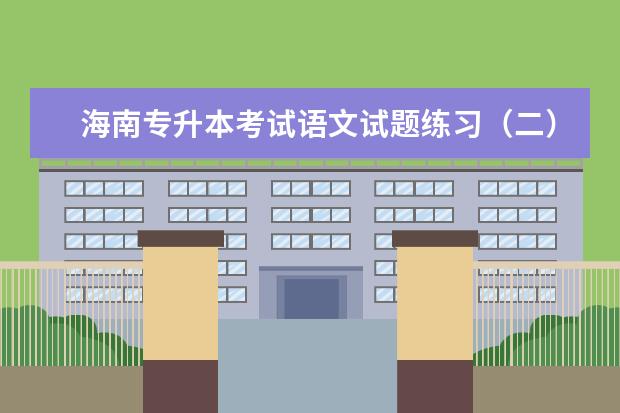 海南专升本考试语文试题练习（二）