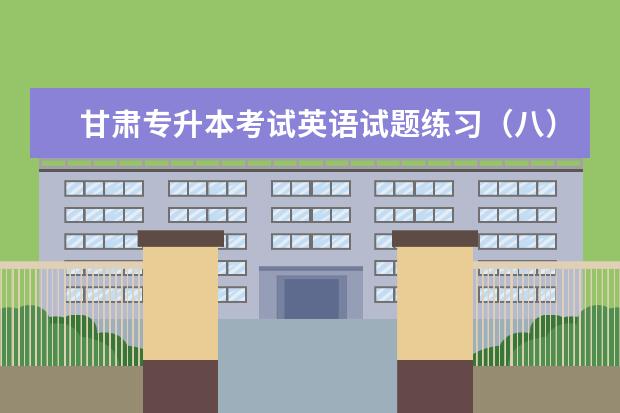 甘肃专升本考试英语试题练习（八）