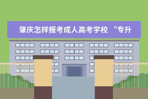 肇庆怎样报考成人高考学校 “专升本和专插本”是什么意思?