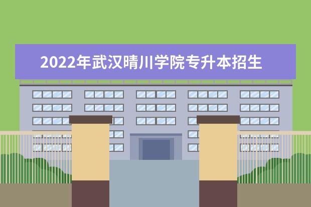 2022年武汉晴川学院专升本招生简章已发布，共计招生913人！！！