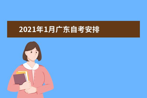 2021年1月广东自考安排