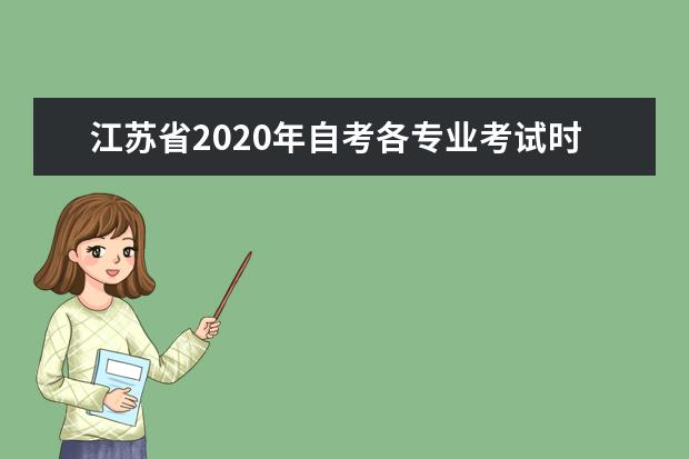 江苏省2020年自考各专业考试时间
