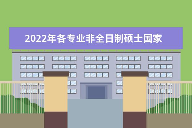 2022年各专业非全日制硕士国家线变化趋势分析图解