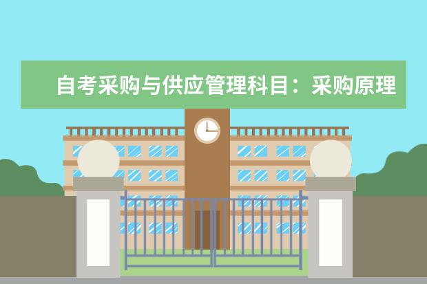 自考采购与供应管理科目：采购原理与战略课程简介 自考公共事业管理科目：劳动和社会保障概论课程简介