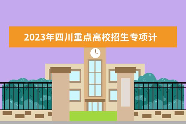 2023年四川重点高校招生专项计划工作的通知