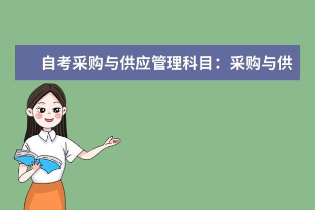 自考采购与供应管理科目：采购与供应关系管理课程简介 自考物业管理科目：房地产项目管理课程简介