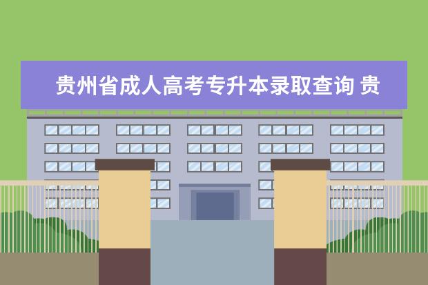 贵州省成人高考专升本录取查询 贵州理工学院成考什么时候录取结束