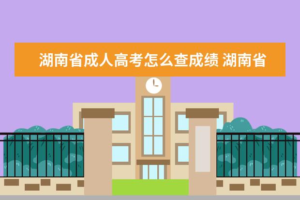 湖南省成人高考怎么查成绩 湖南省成人高考查成绩去哪?