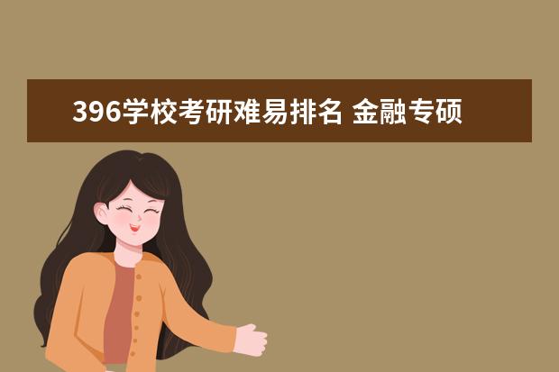 396学校考研难易排名 金融专硕考396的学校有哪些