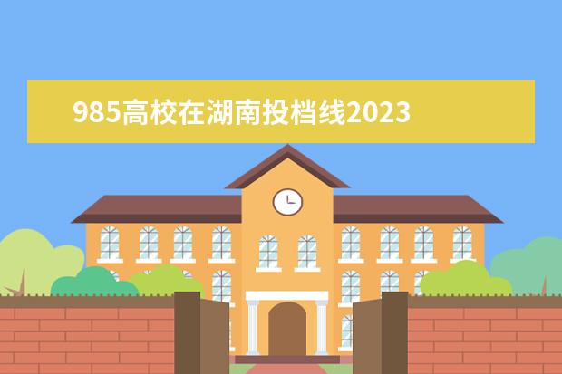 985高校在湖南投档线2023 985录取分数线2023年