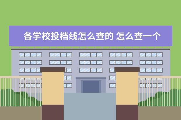 各学校投档线怎么查的 怎么查一个学校的录取分数线