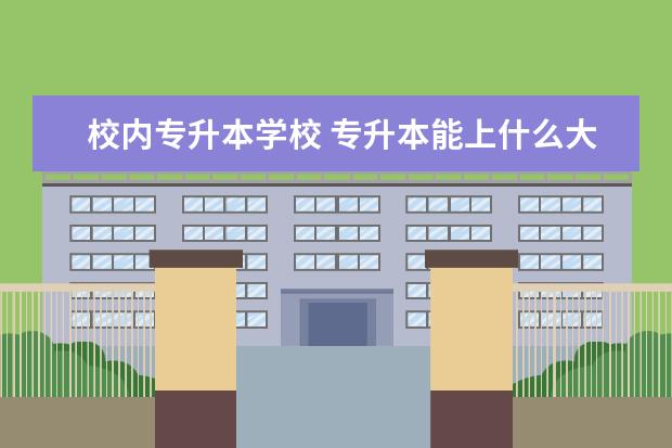 校内专升本学校 专升本能上什么大学?