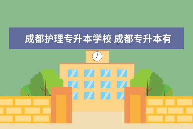 成都护理专升本学校 成都专升本有哪些学校