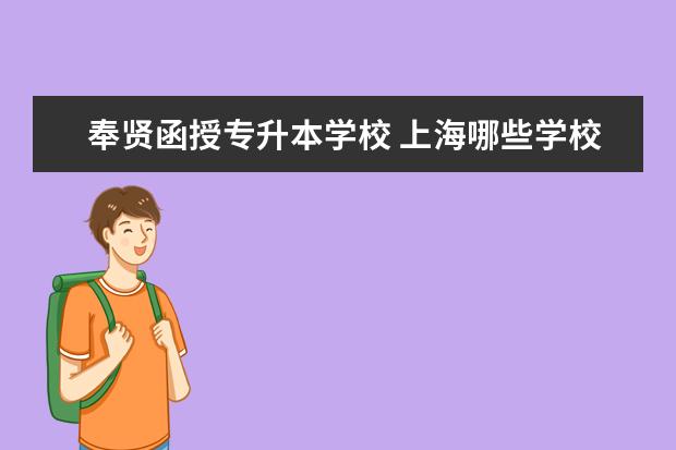 奉贤函授专升本学校 上海哪些学校可以专升本