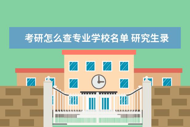 考研怎么查专业学校名单 研究生录取名单怎么查询?