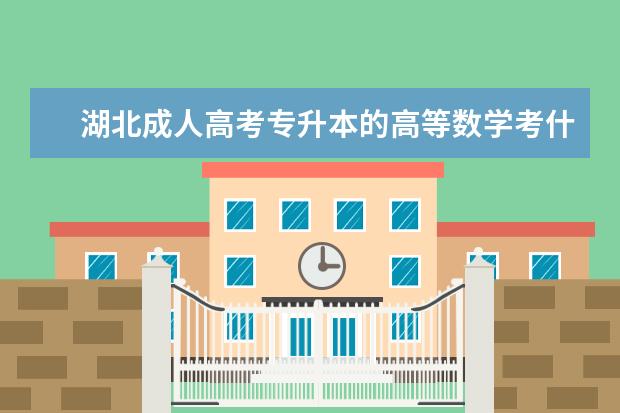 湖北成人高考专升本的高等数学考什么？