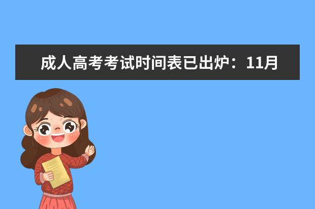 成人高考考试时间表已出炉：11月5（2024年成人高考考试科目时间安排）