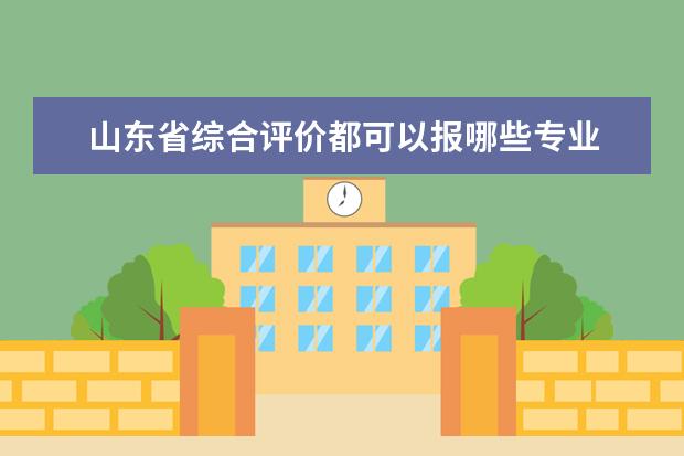 山东省综合评价都可以报哪些专业