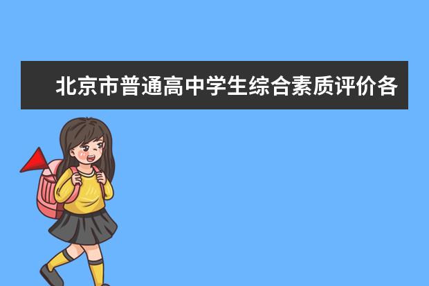 北京市普通高中学生综合素质评价各项都怎么写 ?