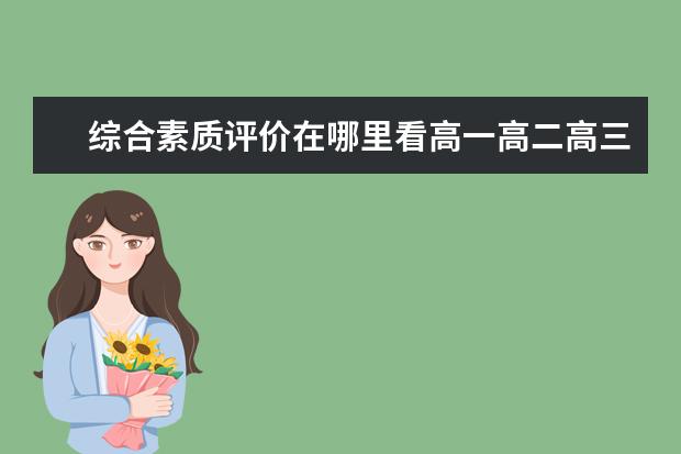 综合素质评价在哪里看高一高二高三期中期末考试成绩？