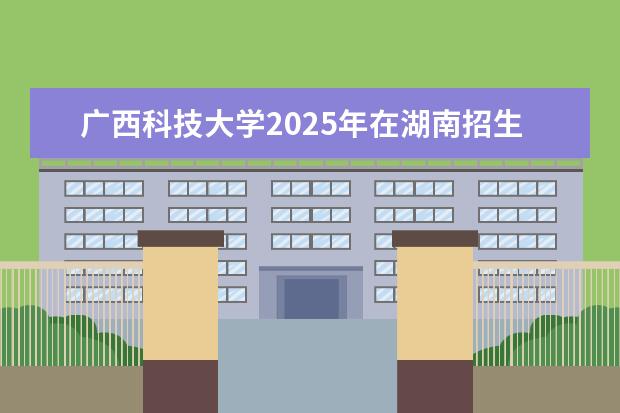 广西科技大学2025年在湖南招生批次及专业参考