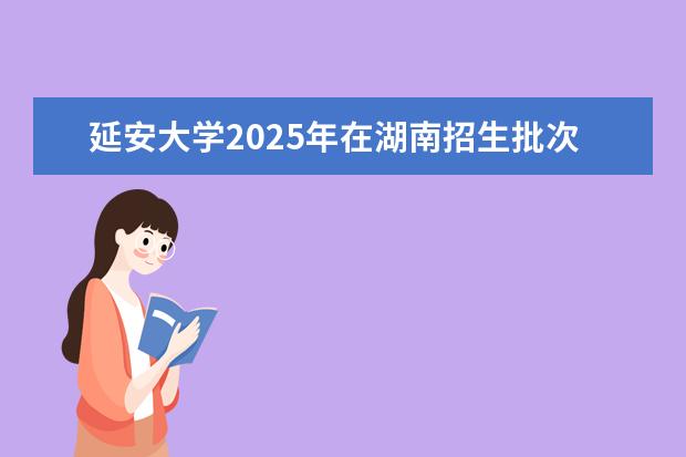 延安大学2025年在湖南招生批次及专业参考