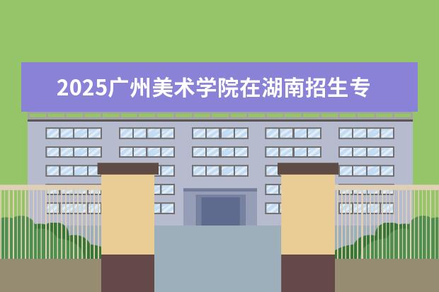 2025广州美术学院在湖南招生专业介绍，学费参考