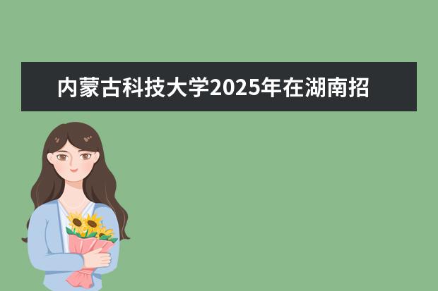 内蒙古科技大学2025年在湖南招生批次及专业参考