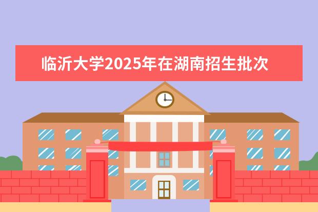 临沂大学2025年在湖南招生批次及专业参考
