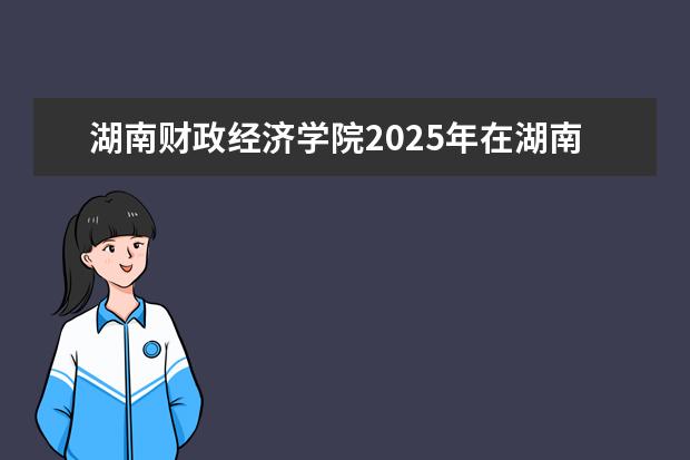 湖南财政经济学院2025年在湖南招生批次及专业参考