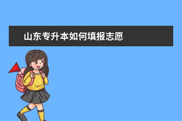 山东专升本如何填报志愿