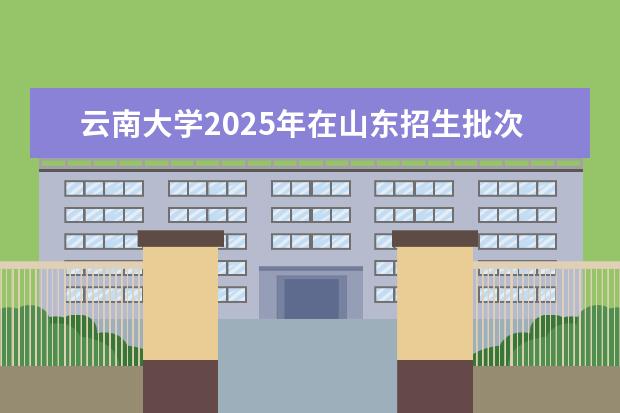 云南大学2025年在山东招生批次及专业参考（2026参考）