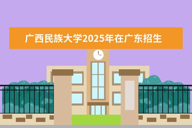 广西民族大学2025年在广东招生批次及专业参考
