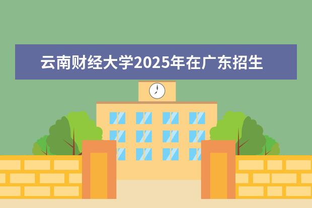 云南财经大学2025年在广东招生批次及专业参考