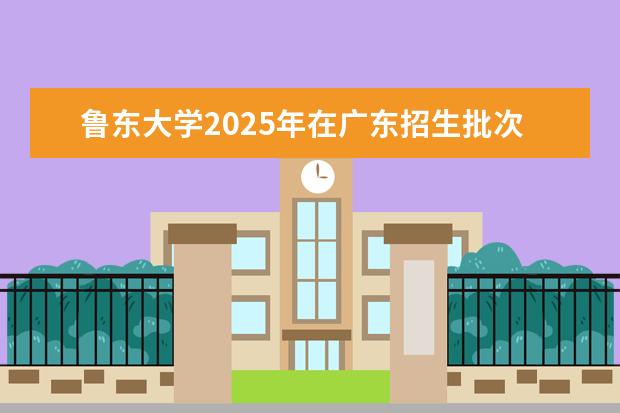 鲁东大学2025年在广东招生批次及专业参考